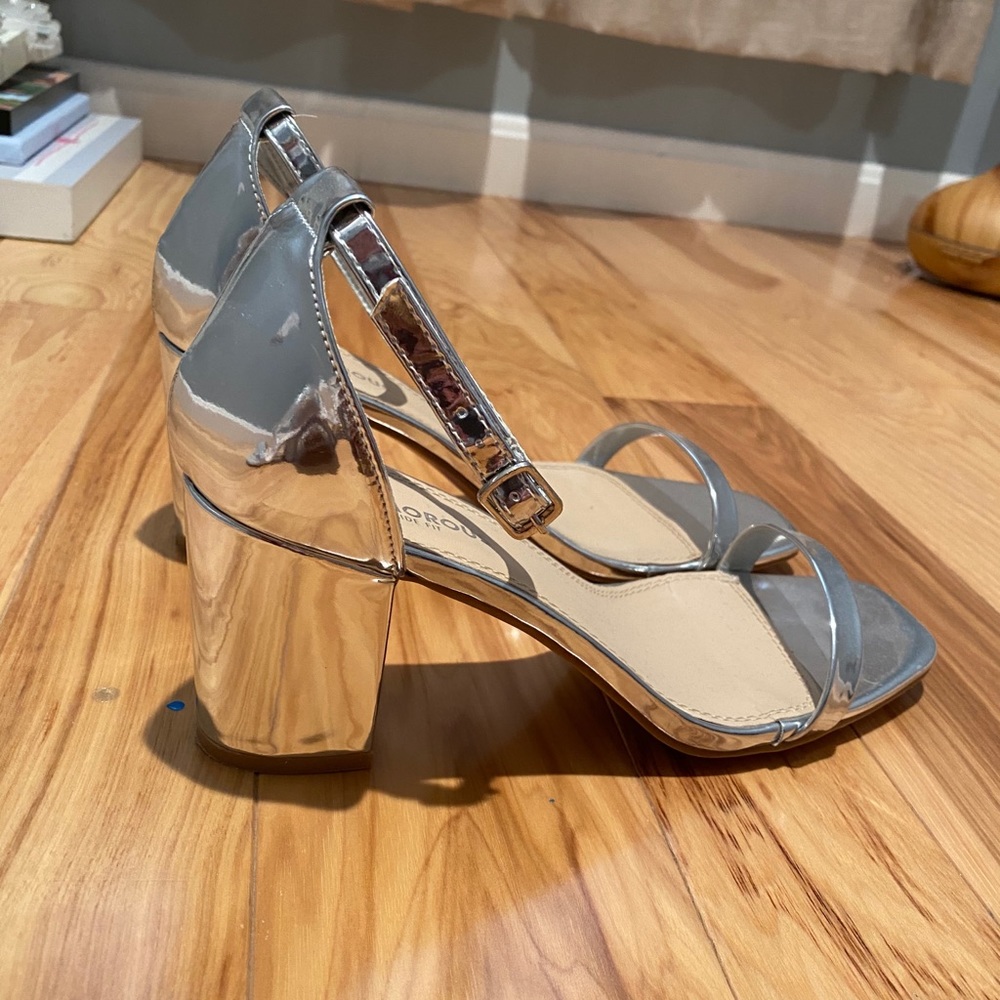 Glamorous Wide Fit Silver Heels